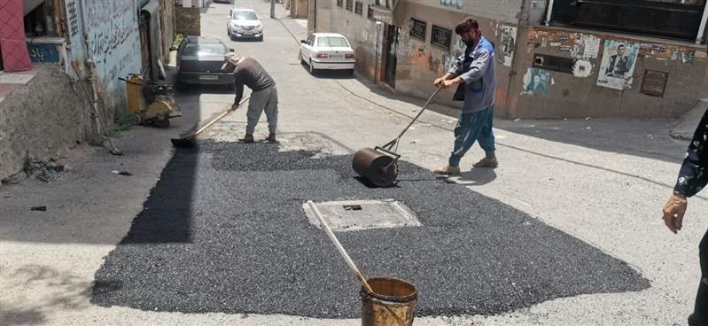 عملیات لكه گیری آسفالت خیابان المهدی